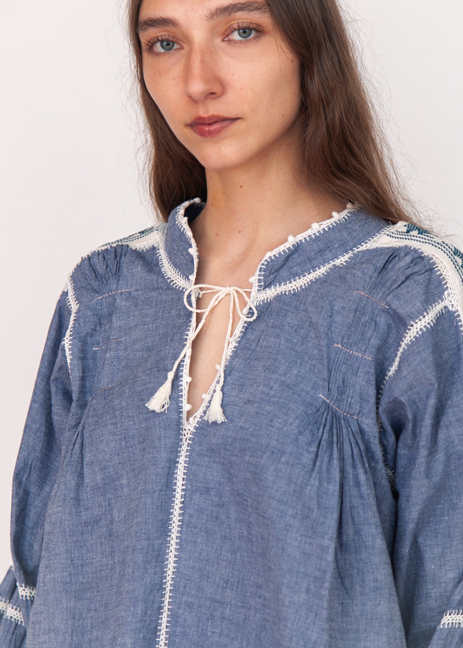 Sirena Chambray Top - Azul Marino