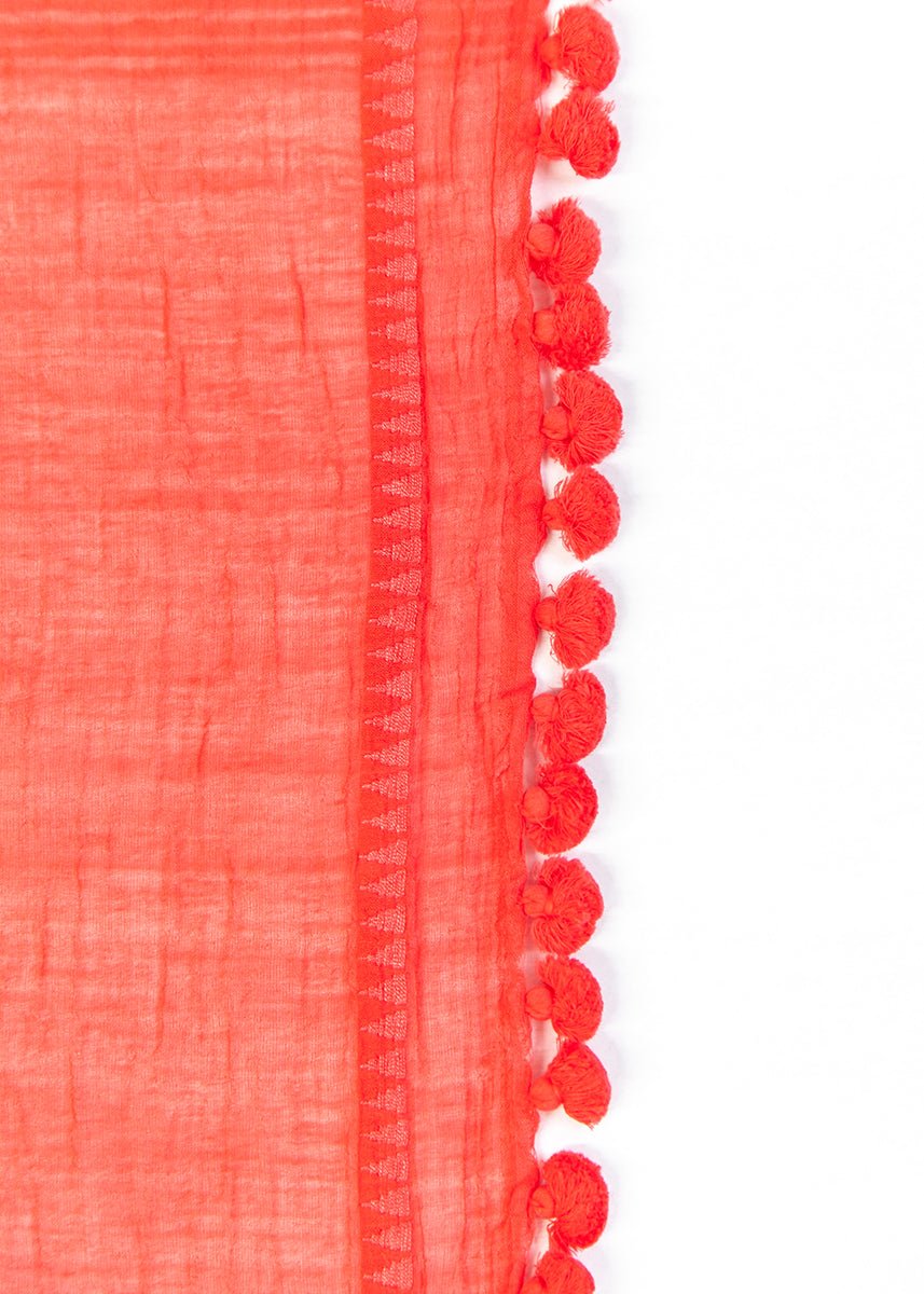 Dupatta Plain Shawl, Poppy