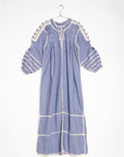 Sirena Dress Long Sleeves Gingham - Blue
