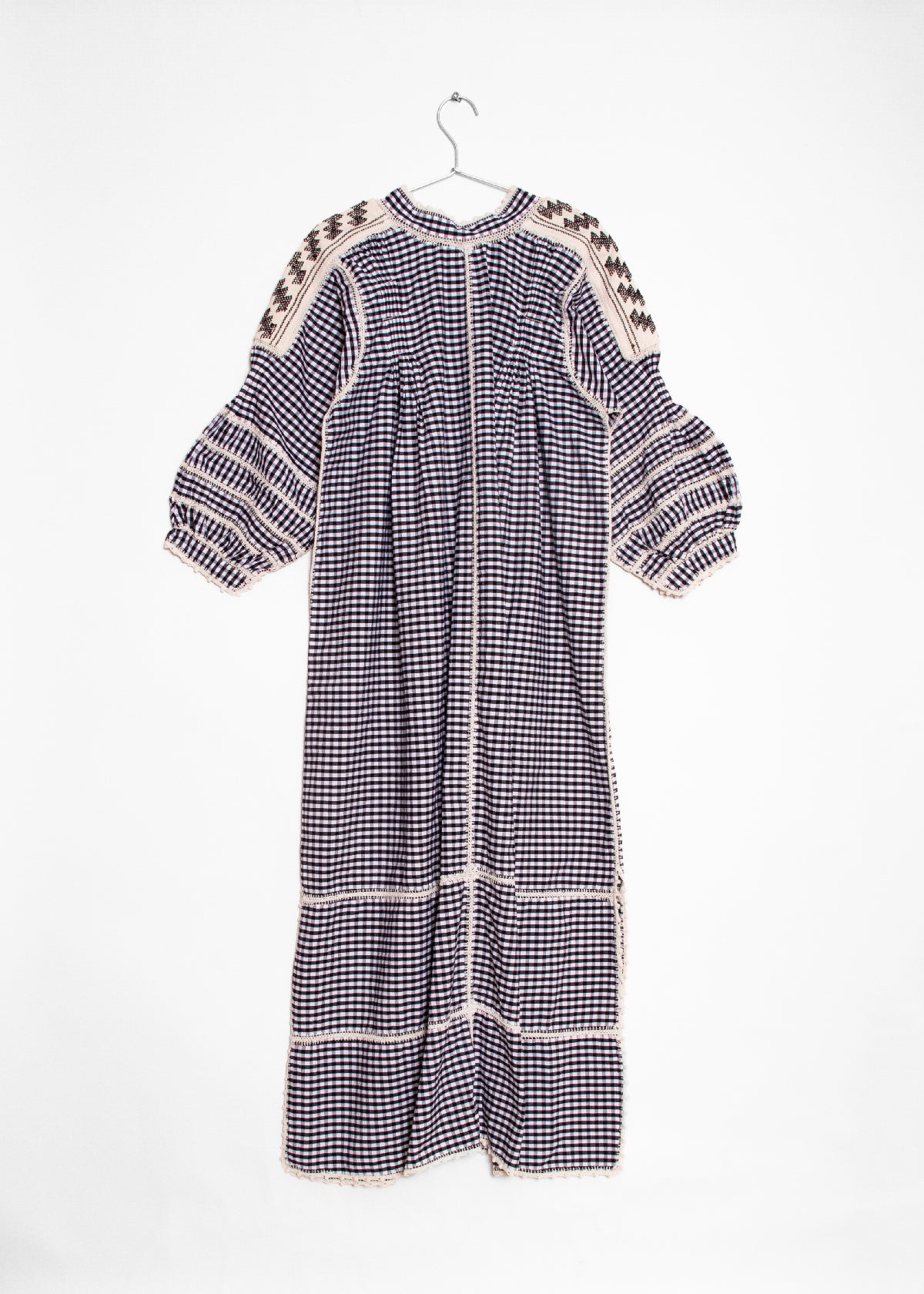 Sirena Dress Long Sleeves Gingham - Black