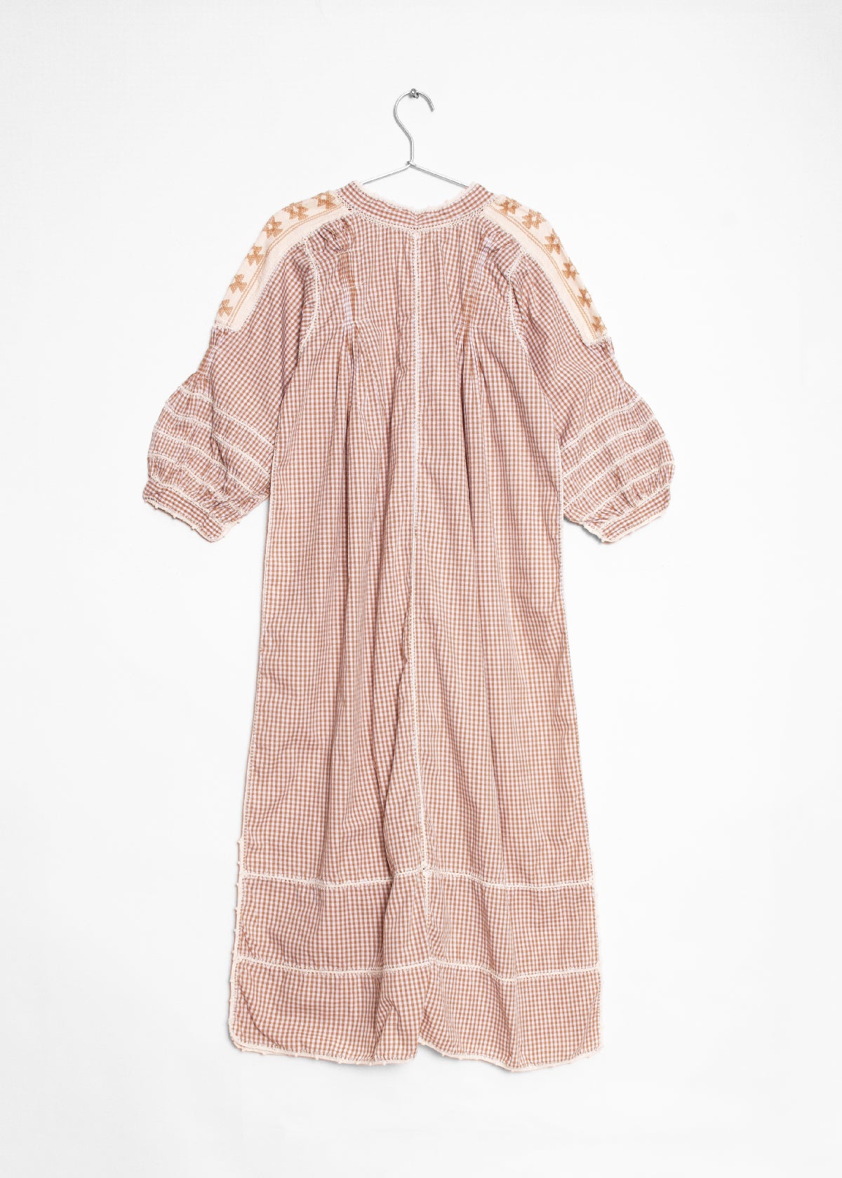 Sirena Dress Long Sleeves Gingham - Beige