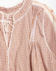 Sirena Dress Long Sleeves Gingham - Beige