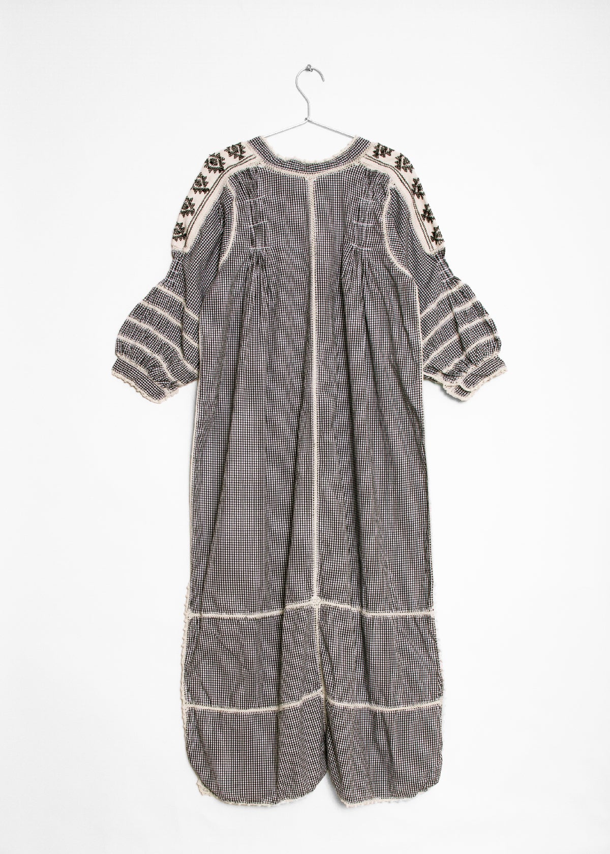 Sirena Dress Long Sleeves Gingham - Black