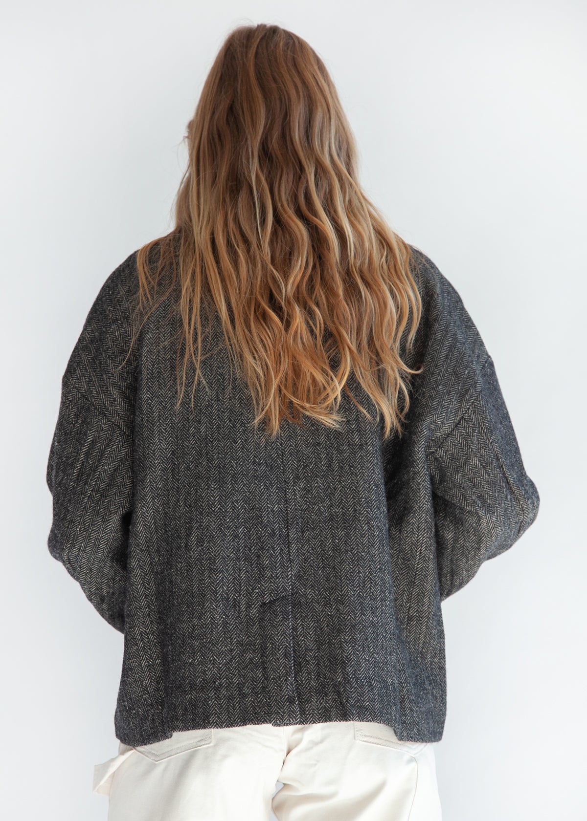 Ichi Antiquites Herringbone Jacket - Black