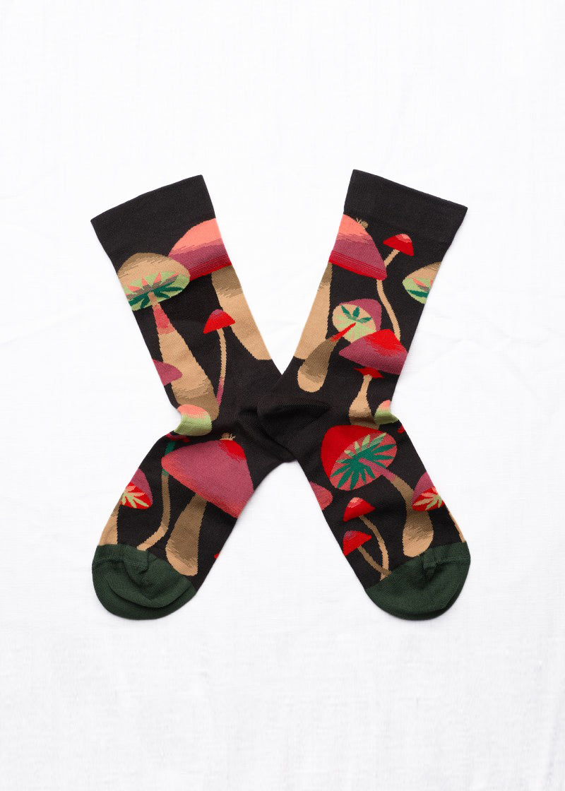Bonne Maison Chaussette Champignons Faux Noir
