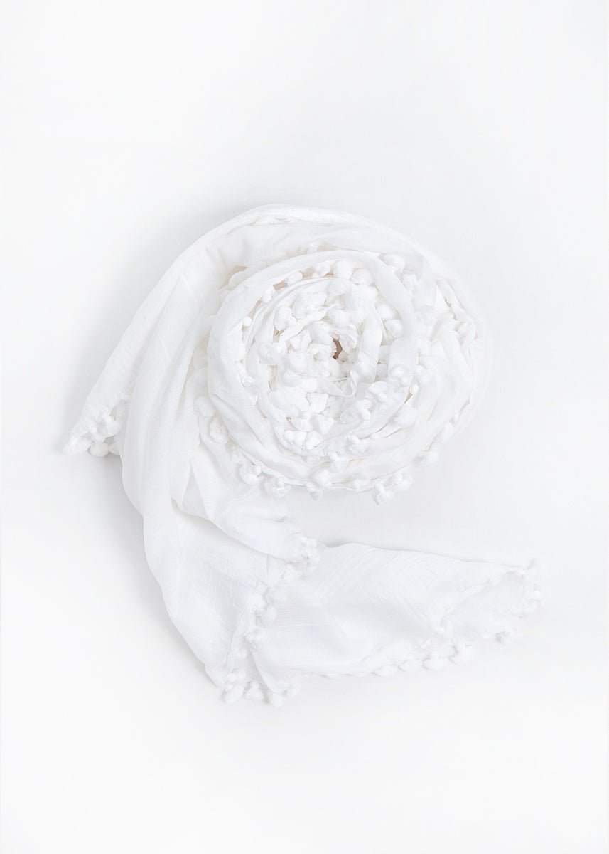 Dupatta Plain Shawl, White