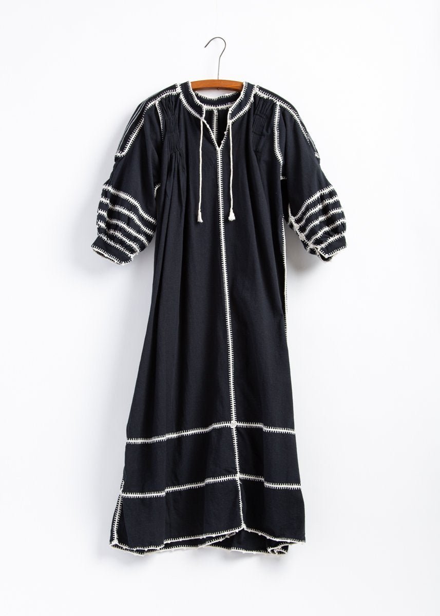 Sirena Dress Long Sleeves Natural on Black