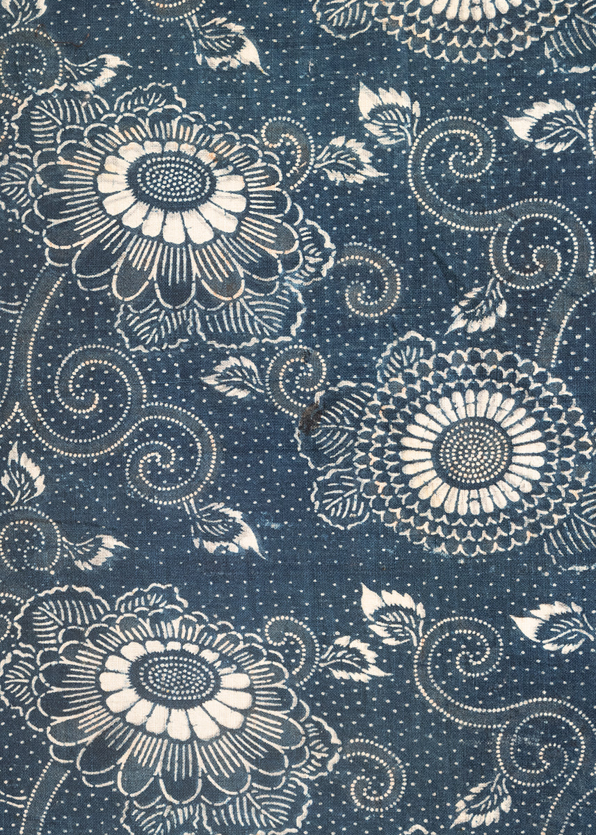 Indigo Dyed Katazome Cotton