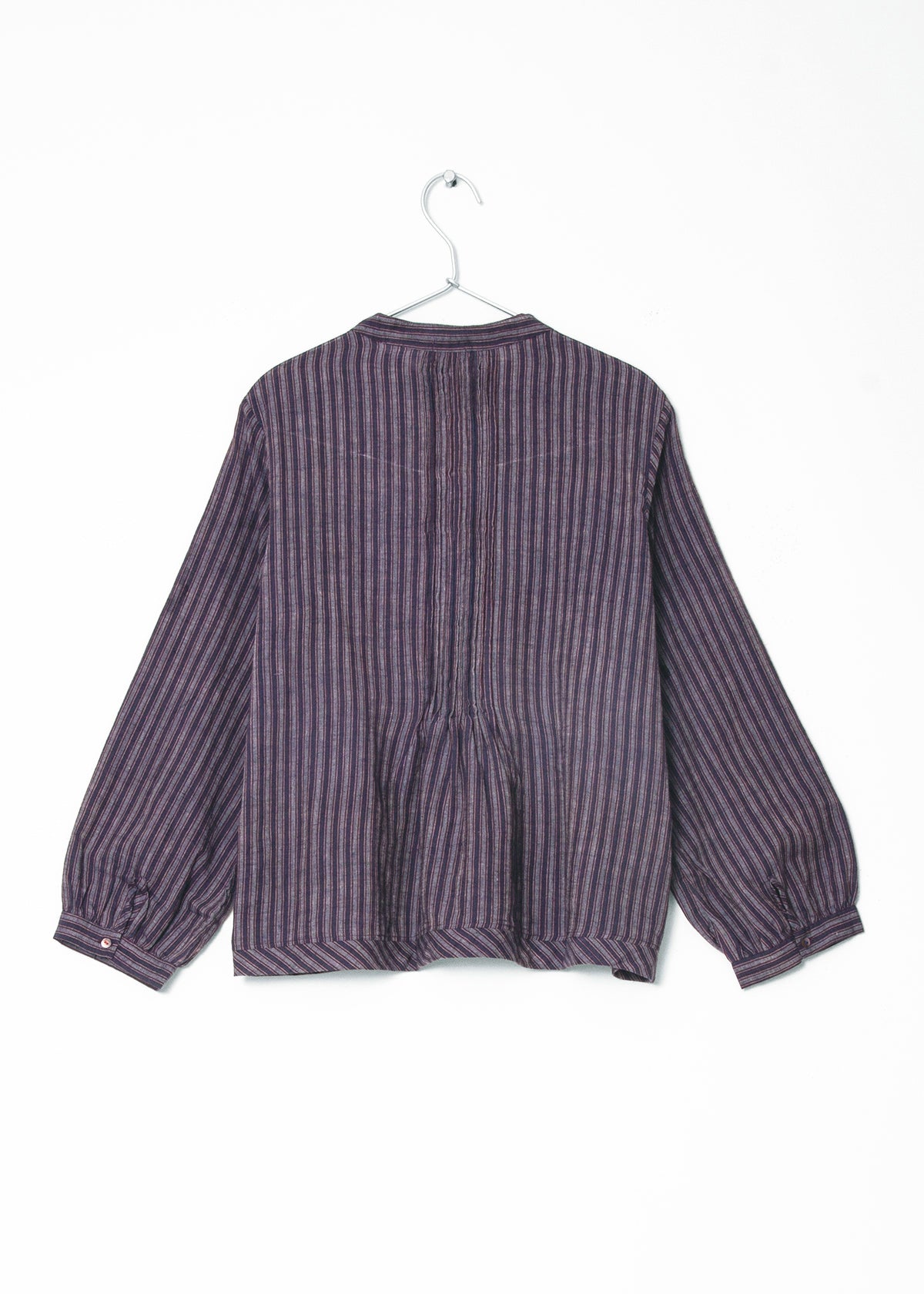 Alma Ticking Stripe Top - Blue/Maroon