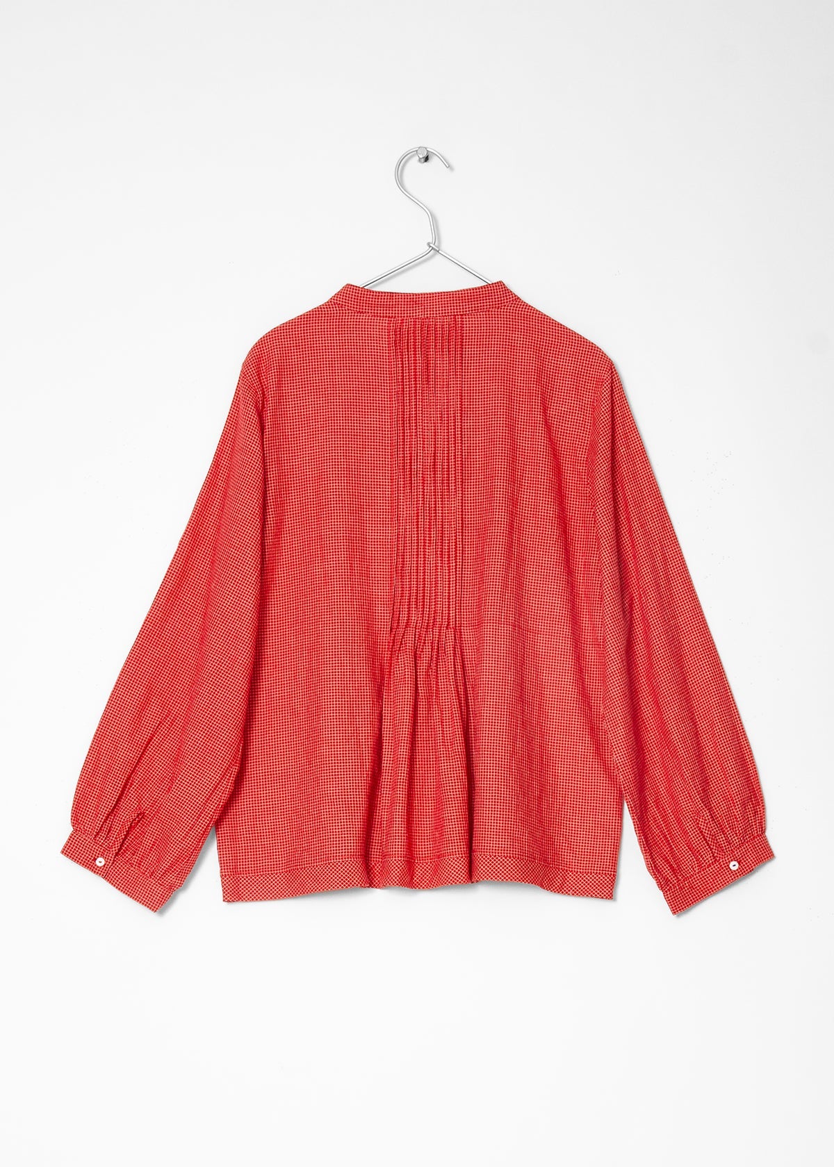 Alma Tiny Checks Top - Red