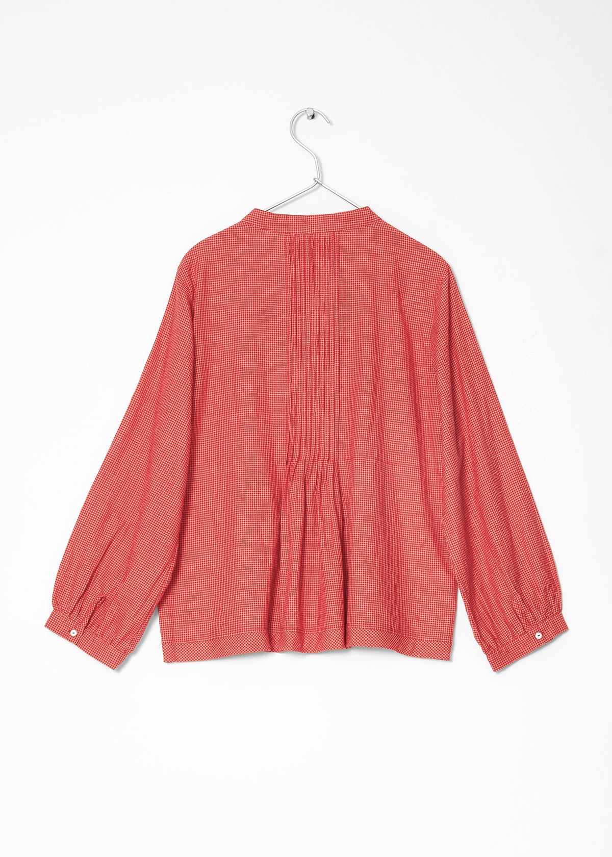 Alma Tiny Checks Top - Red