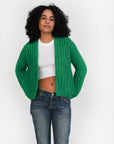 Hilma Hand Knit Alpaca Cardigan, Esmeralda
