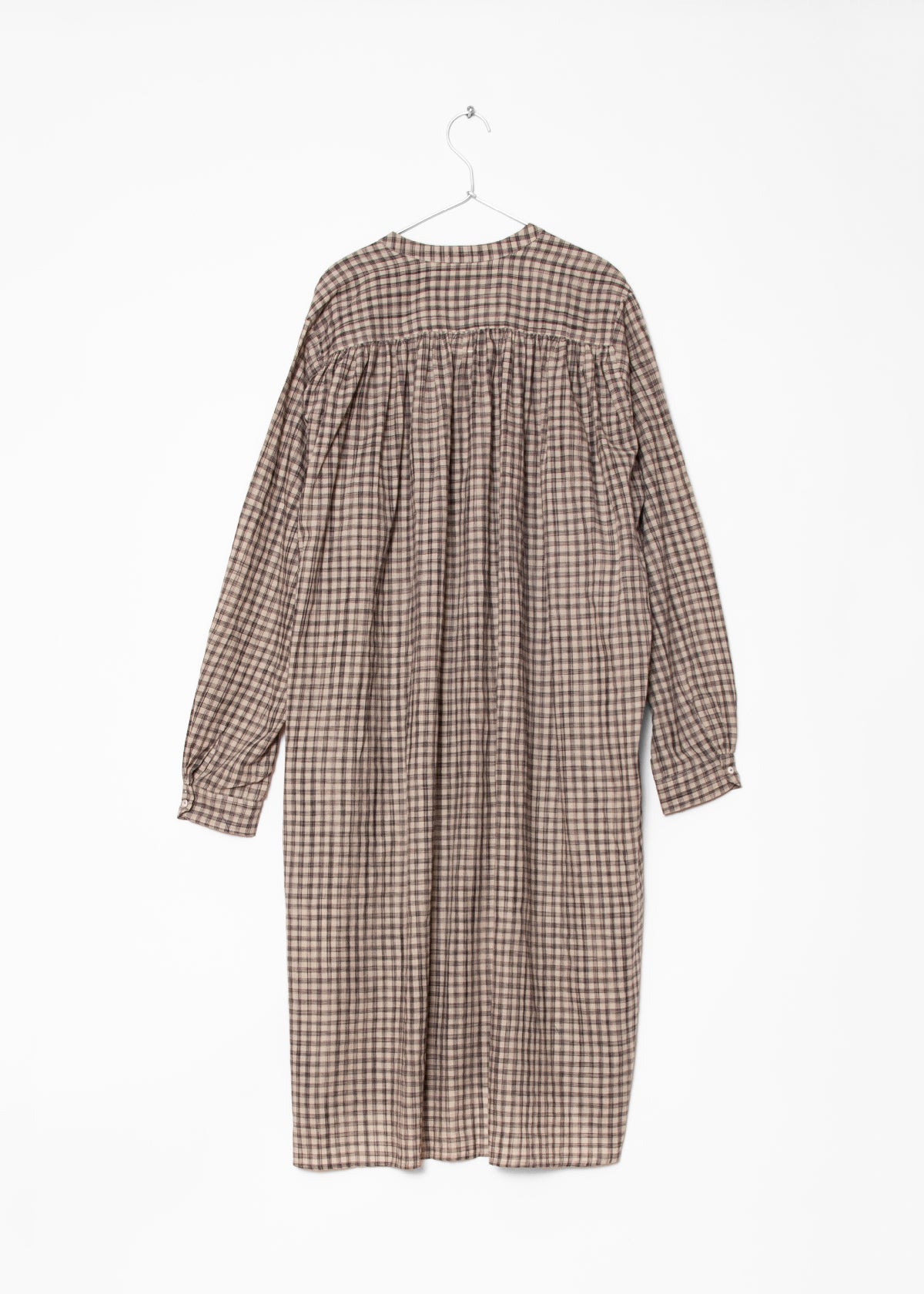 Bheeti Tie Dye Checks Dress - Cement