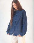 Rosa Double Stripe Top - Natural Indigo