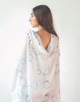 Dupatta Meha Hand Painted - Blue Dots
