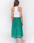 Araminta Check Jamdani Skirt - Mint