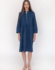 Aditi Double Stripe Dress  - Natural Indigo