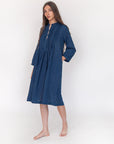 Aditi Double Stripe Dress  - Natural Indigo