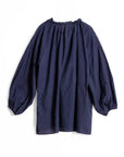 Ruffle Shirt - Navy Pinstripe by Two