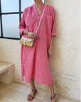 Pocket Caftan - Pink Stripe by Two