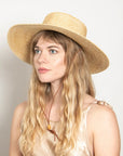 Wyeth Sage Wheat Straw Boater - Natural
