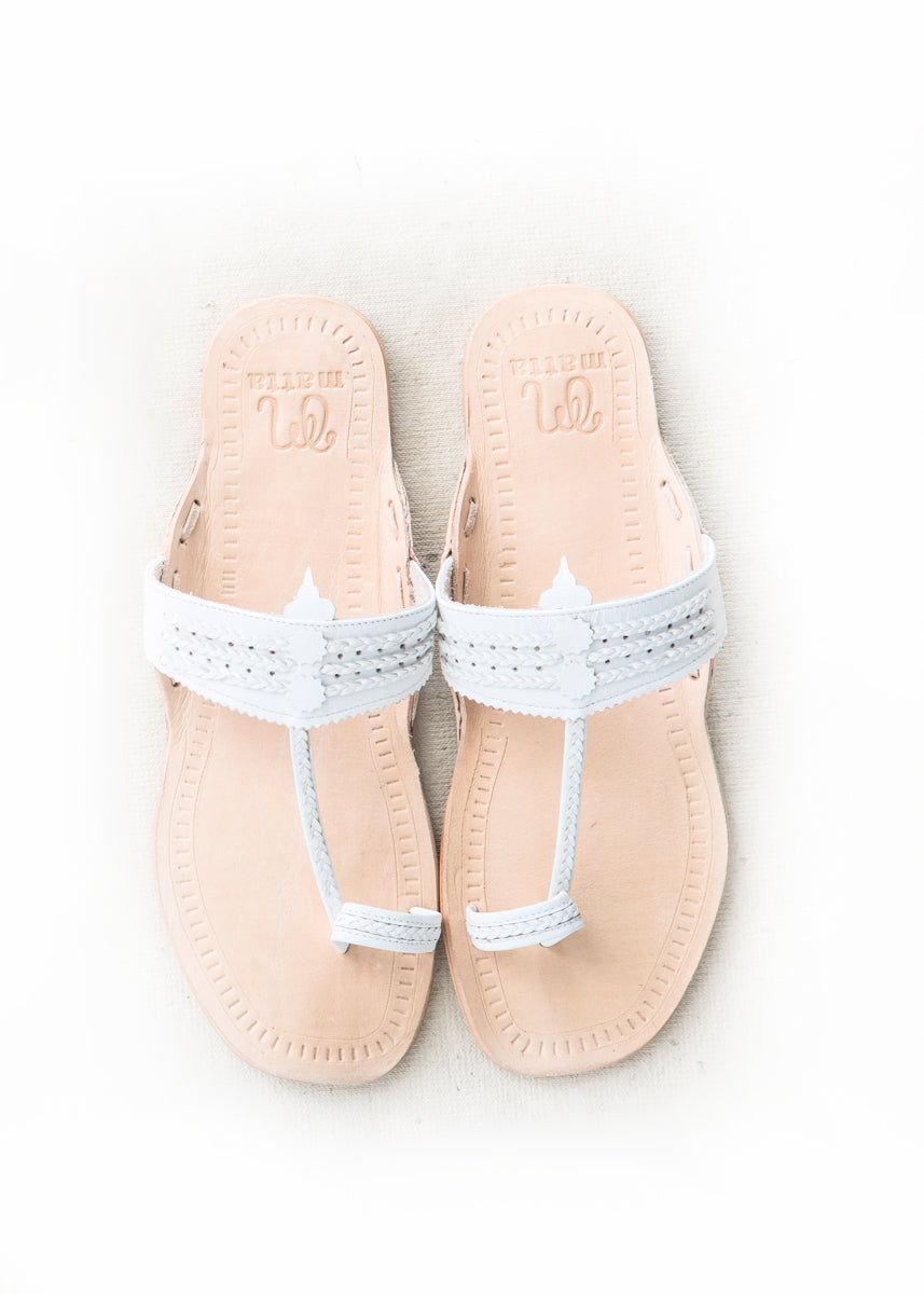 Koli Flat Sandal, White